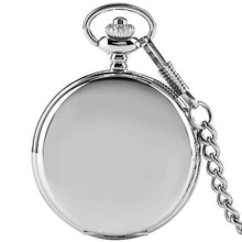 Load image into Gallery viewer, Luxury Smooth Silver Pendant Pocket FOB Watch Modern Arabic Number Analog Clock Men and Women Fashion Necklace Chain Unisex Gift