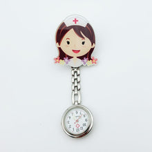 Load image into Gallery viewer, 2020 NEW beautiful flower 3D cartoon animal girls ladies women nurse watches unisex doctor medical FOB pocket hang clip watches