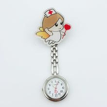 Load image into Gallery viewer, 2020 NEW beautiful flower 3D cartoon animal girls ladies women nurse watches unisex doctor medical FOB pocket hang clip watches