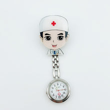 Load image into Gallery viewer, 2020 NEW beautiful flower 3D cartoon animal girls ladies women nurse watches unisex doctor medical FOB pocket hang clip watches