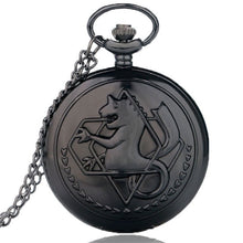 Load image into Gallery viewer, 2019 Silver/Bronze Tone Fullmetal Alchemist Pocket Watch Cosplay Edward Elric Anime Design Boys Pendant Necklace Chain Best Gift