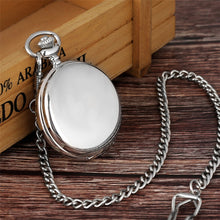 Load image into Gallery viewer, Luxury Smooth Silver Pendant Pocket FOB Watch Modern Arabic Number Analog Clock Men and Women Fashion Necklace Chain Unisex Gift