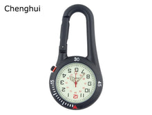 Load image into Gallery viewer, Outdoor Mini Round Dial Arabic Numbers Quartz Analog Clip Carabiner Hook Watch pocket watch Strong luminous